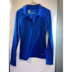 UNDER ARMOUR COLD GEAR SIZE MEDIUM WOMENS 1/4 ZIP RUNNING SHIRT PULLOVER BLUE
